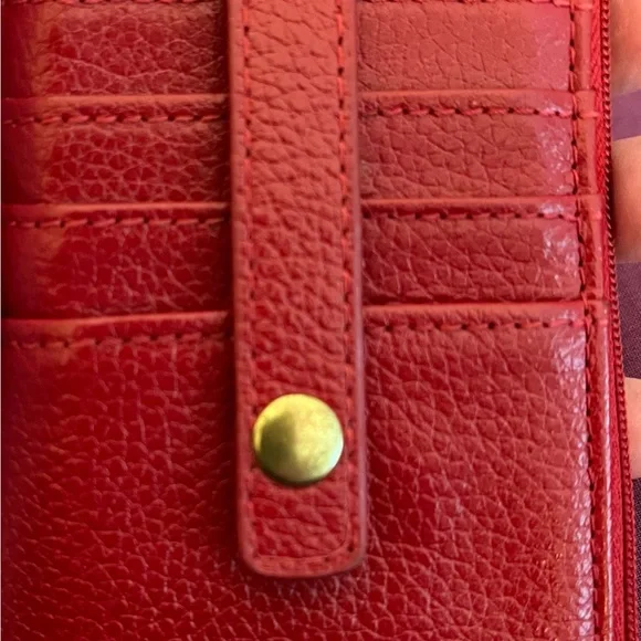 LODIS RED LEATHER CARD HOLDER! GORGEOUS! - Picture 6 of 10